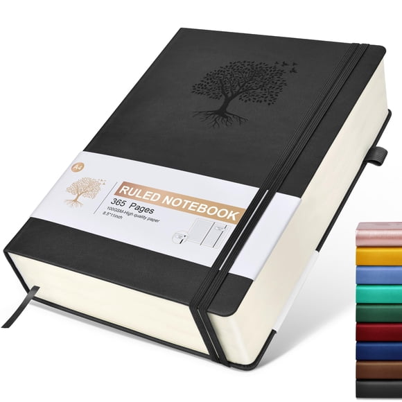 Cuaderno Cuaderno Rayado 365 Páginas A4 Tapa Dura Piel