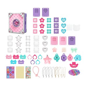 Magideal - Pegatinas Diy Para Niños Pequeños, Kits De Juguetes De Joyería Para Niñas, Juego De Diseño De Joyería Para Aprendizaje Temprano, Máquina De Pegatinas 67 Piezas