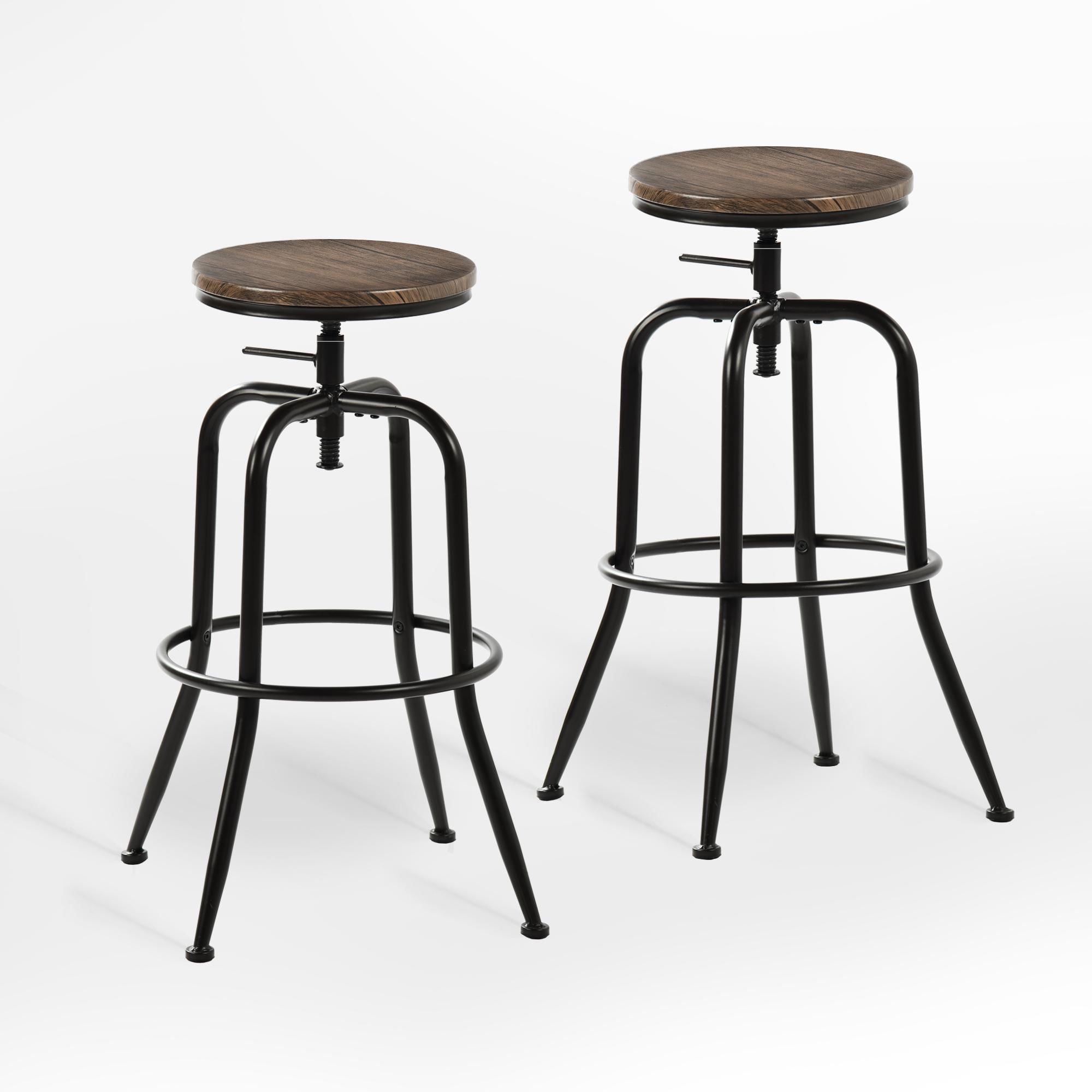 Mainstays - Taburete 2 Piezas Bar Ajustable Negro - Walnut
