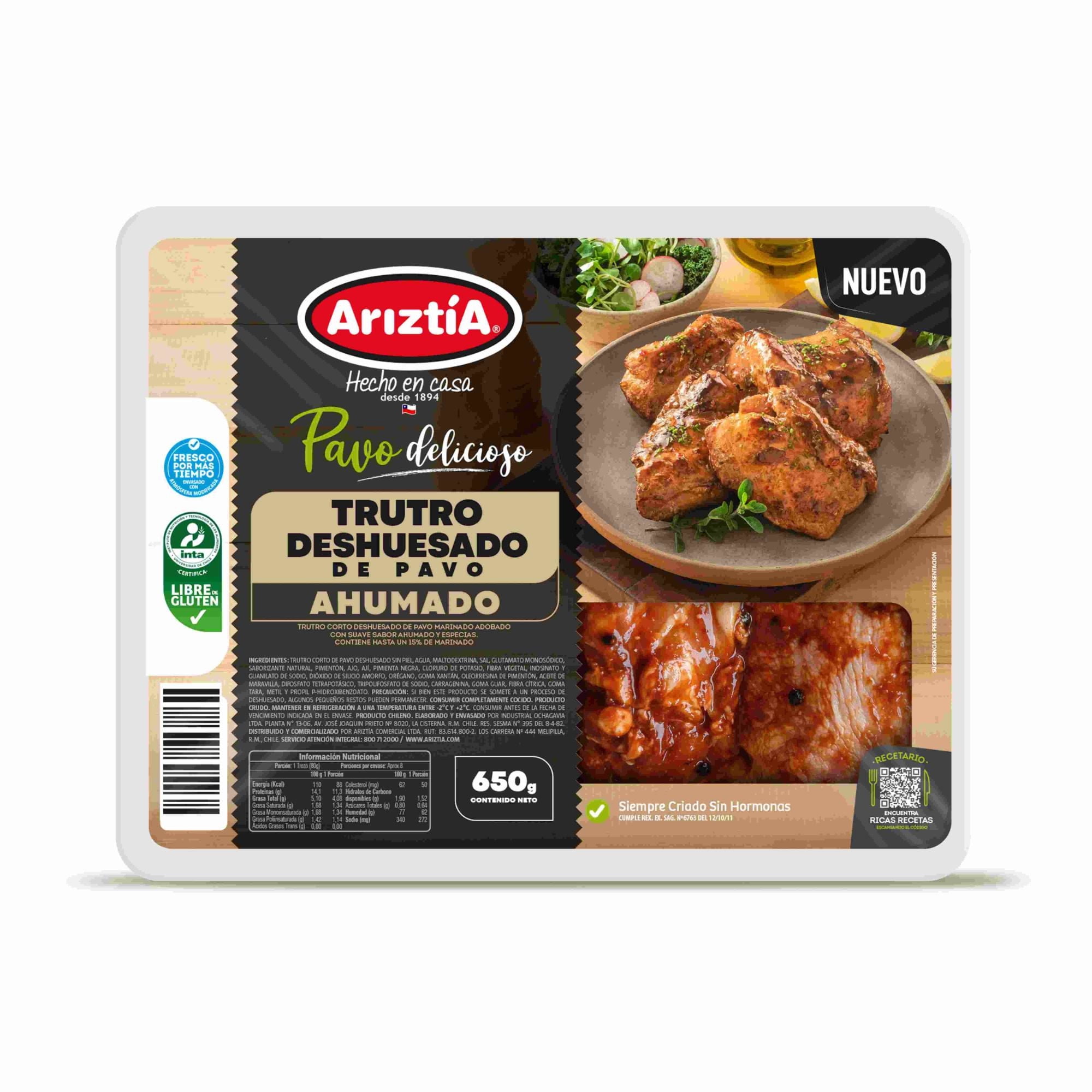 Truto Deshuesado De Pavo Ahumado 650 g Ariztia