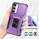 thumbnail image 3 of Funda Armada para Samsung Galaxy S23 FE con Tapa Deslizante y Soporte Magnético Giratorio Morado, 3 of 5
