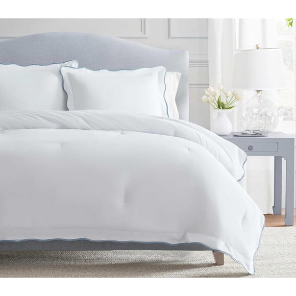 Martha Stewart - Juego de funda nórdica Queen con almohadones, algodón percal
