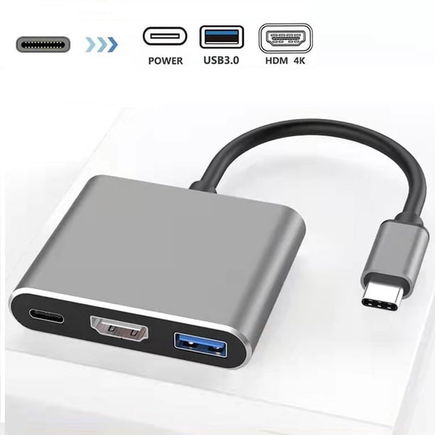 3 In 1 Type C To 4K HDMI-compatible USB 3.0 Charging Adapter USB C Hub USB 3.0 Dock Station Splitter For Laptop Macbook Air Pro.