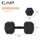 thumbnail image 3 of Par de mancuernas hexagonales CAP de 50 lb recubiertas de goma, negro, 3 of 6
