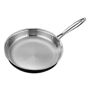 Magideal - Sartén De Acero Inoxidable, Sartén Antiadherente Para Asar, Todas Las Estufas, Uso Eléctrico Para Gas, Sartén Para Saltear De 3 Capas, Plancha Para Re Estilo A