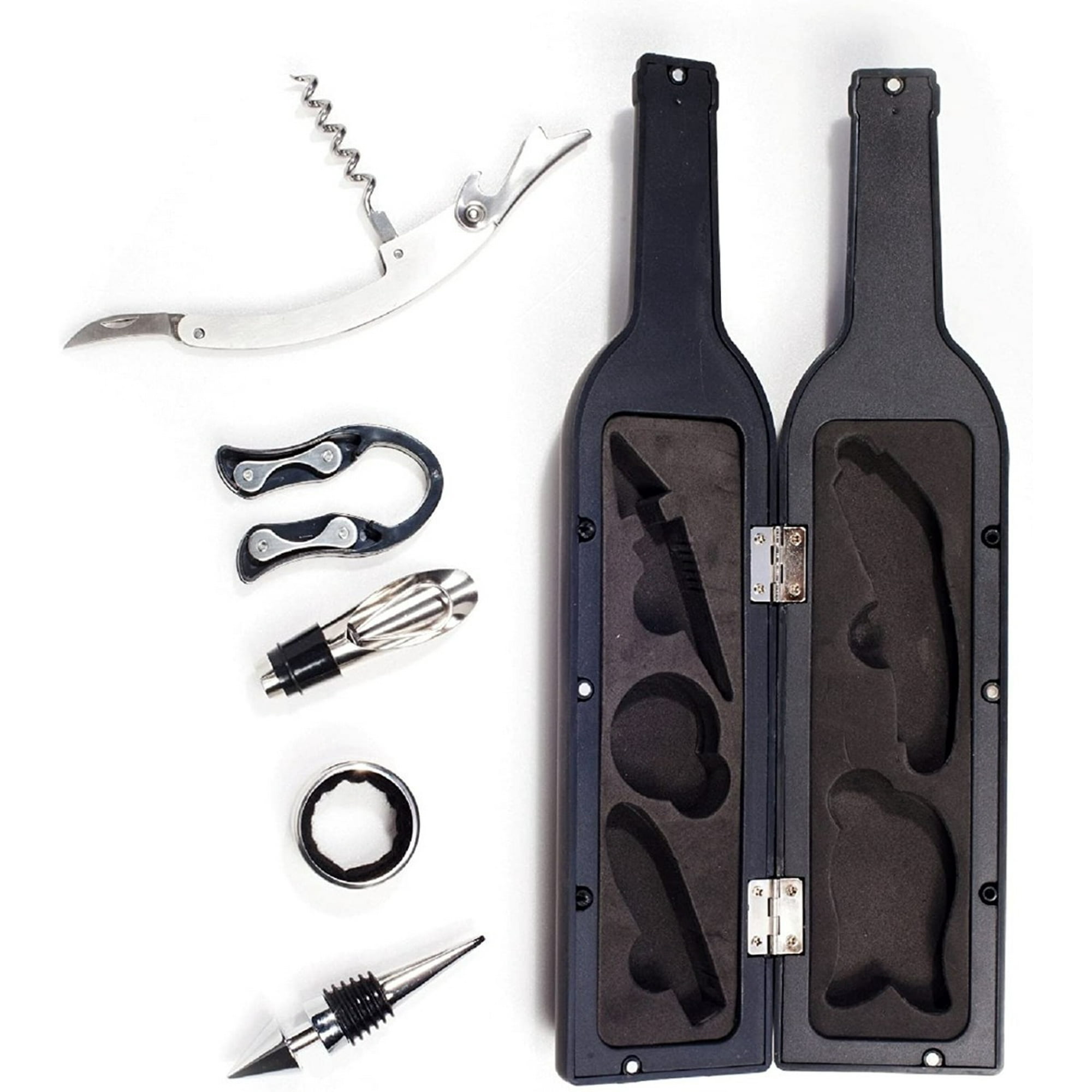 Genérico - Set Vino Saca Corcho Descorchador Aireador Vino Estuche 5pcs