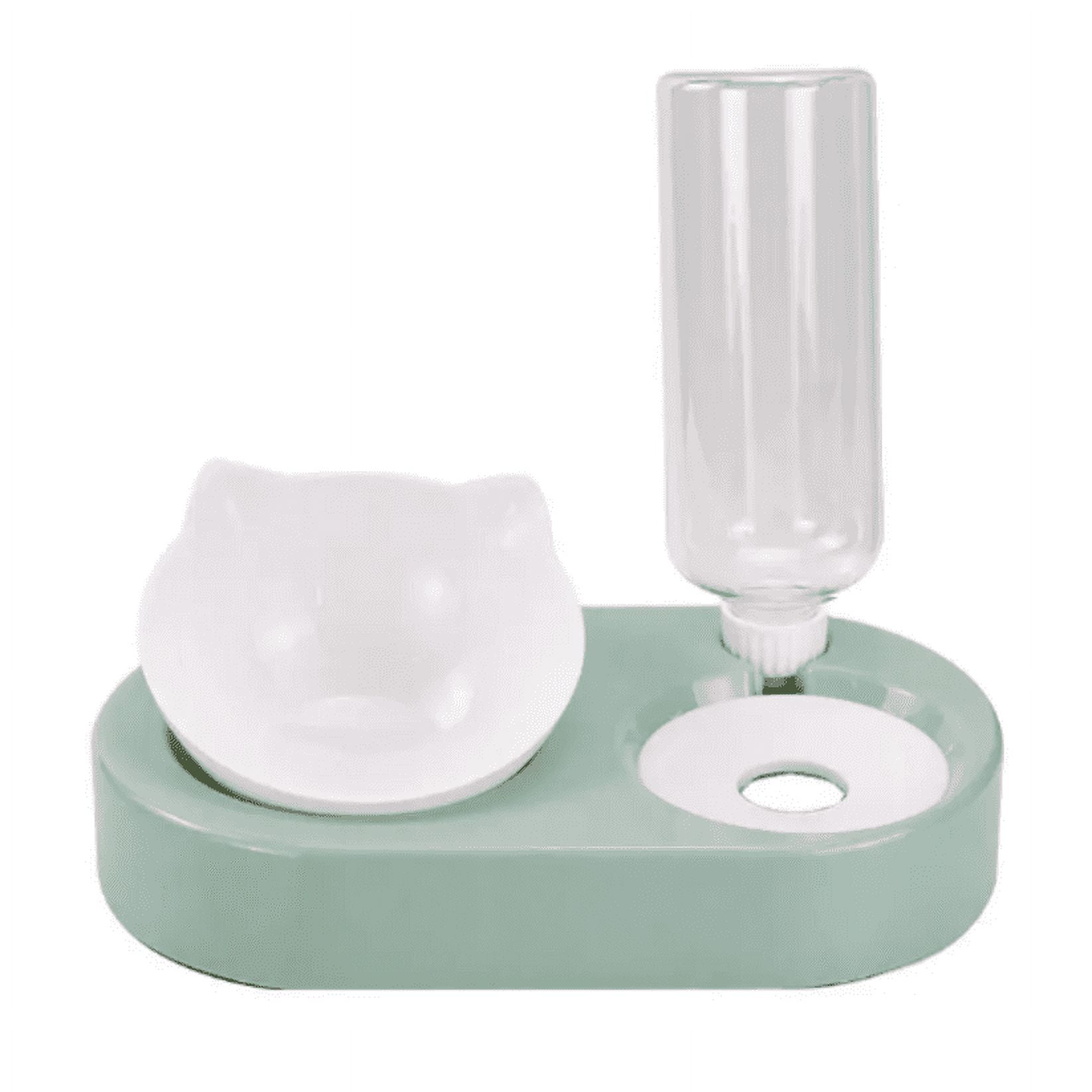 Akirapet - Comedero Para Gatos Con Dispensador De Agua Verde