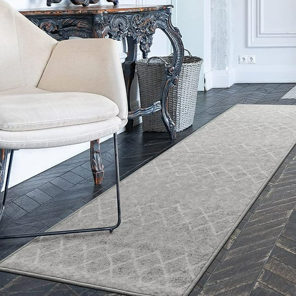 Alfombra de Pasillo Gris 60 x 305 cm Antideslizante Con Goma