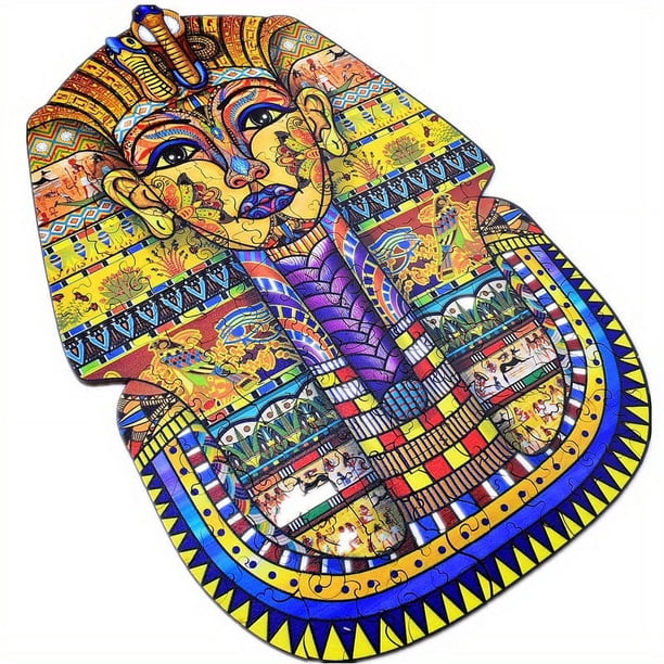 Wooden Animal Jigsaw Puzzle, Pharaoh DIY Wooden Puzzle For Adults Child, Decompressing Interactive Game, Birthday Gifts