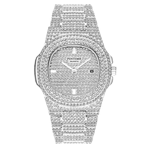 Reloj FANMIS Luxury Crystal Diamond Quartz de acero inoxidable