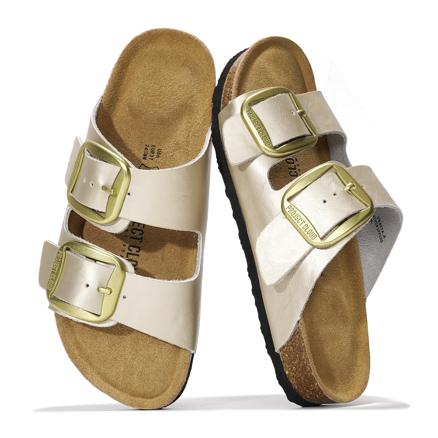 Sandalias Project Cloud Santorini De Cuero Genuino Con Memoria De Espuma