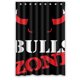 thumbnail image 1 of Cortina de ducha con el logotipo de los Bulls, juego de cortinas de baño con ganchos, tamaño 48 x 72 pulgadas, 1 of 3