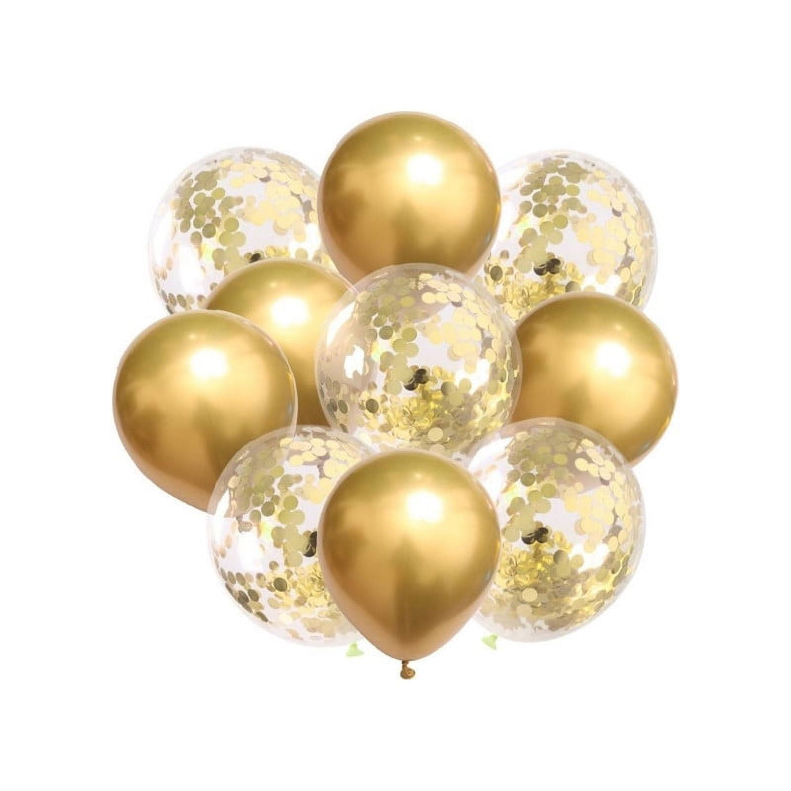 Babyluna - Set De 12 Globos Premium Para Fiestas Y Un Inflador Manual, Dorado