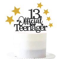 Cake Topper Pargleev Glittery 13, Cumpleaños Oficial De Adolescente