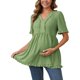 thumbnail image 2 of INSPIRE CHIC Blusas de Maternidad para Mujeres Boho con Volantes Cuello en V Mangas Cortas Camisas Sueltas y Fluidas Ropa Casual 2025 Verde 2XL, 2 of 6