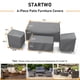 thumbnail image 2 of Cubiertas para muebles de patio STARTWO, juego impermeable de 4 piezas, gris, 2 of 9