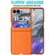 thumbnail image 2 of Funda y soporte de cinturón Nakedcellphone para Motorola RAZR 2024/2025/2026 Naranja, 2 of 9