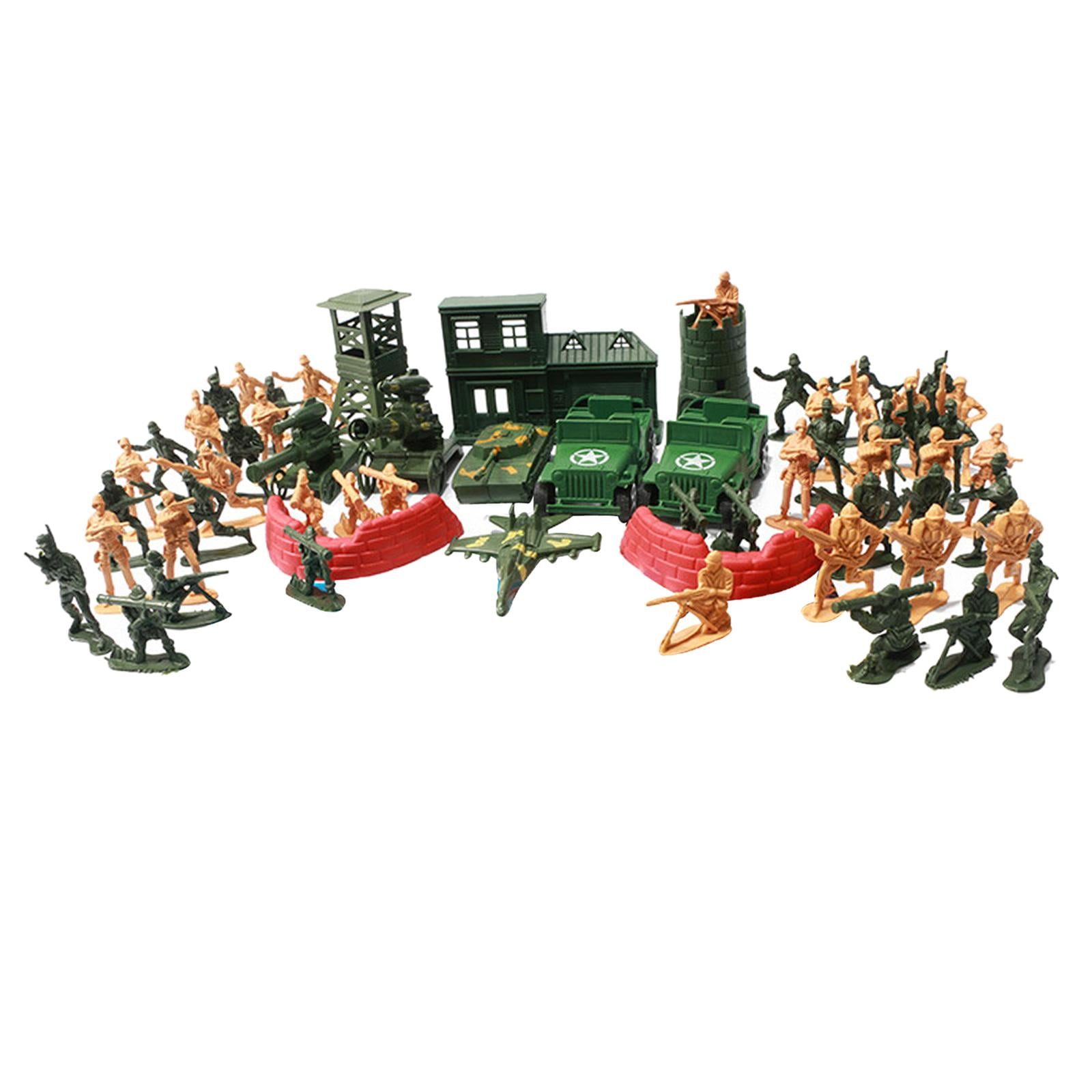 Bothyi - Vehículos Del Ejército Soldados Modelo Juguetes Tanque Arena Mesa Juegos Para Niño Niña 60 Uds
