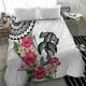 thumbnail image 3 of Juego de cama blanco con estampado tribal de tiburón martillo de Polinesia LT05, 3 of 3