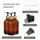 thumbnail image 3 of Venhoouse Pack 3 Dispensador De Jabón 500 Ml Plástico Bambú Ambar, 3 of 8
