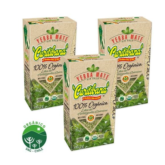 Pack x 3 Yerba Mate Curitibana 100% orgánica sin palo