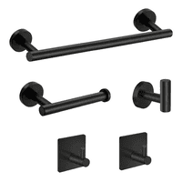 Juego De Accesorios De Baño Belug Toalleros 304 Inoxidable 5 Pz Negro