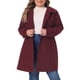thumbnail image 1 of Abrigos de talla grande para mujer de Agnes Orinda, chaqueta de trinchera con un solo pecho, abrigos largos de invierno 3X Burdeos, 1 of 6
