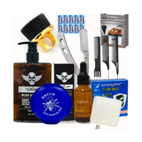 Maxcare-Guanjin - Kit Barberia Aceite Cera Shampoo Navaja Cepillo