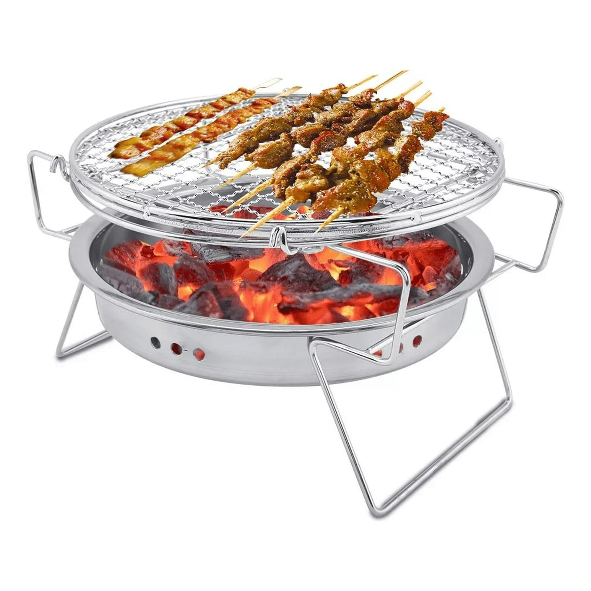 Genérico - Mini Parrilla Barbacoa Acero Inoxidable Plegable Portatil