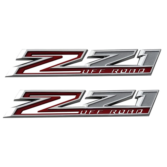 Calcomanía Tomilia 30 cm Cromada y Roja – Pack de 2 – Z71 Off‑Road