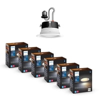 Focos Led Inteligentes Philips Hue De 4 Pulgadas, Paquete De 6, 850 Lúmenes