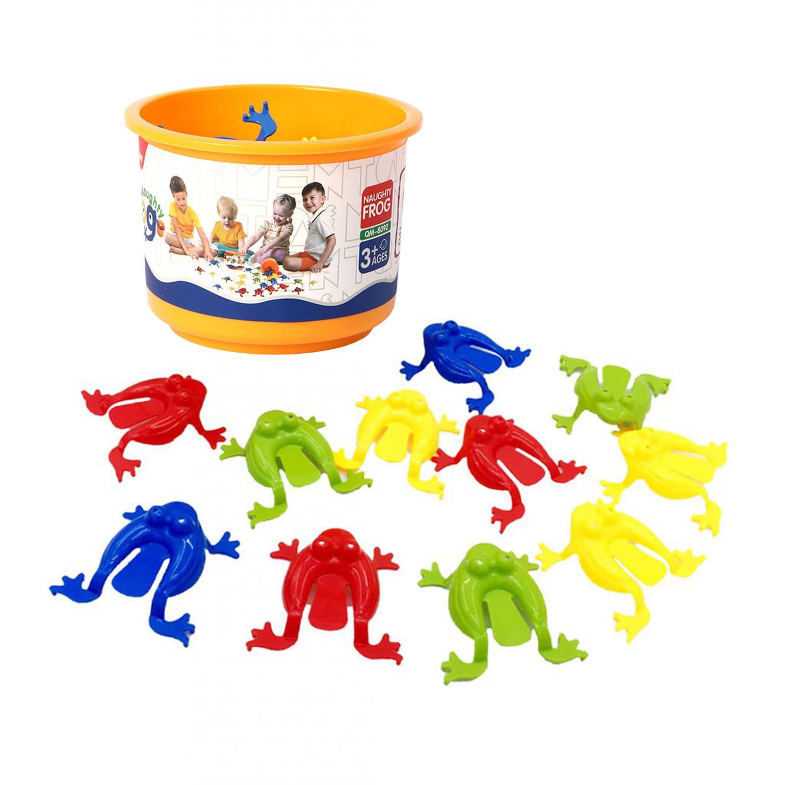 Bothyi - 12 Piezas Surtidas De Juguete De Rana Saltarina Con Juego De Tolva De Cubo, Favores De Fiesta Para Niños