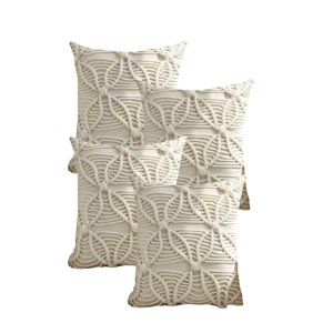 Genérico - Pack De 4 Fundas De Cojin Con Estilo Bohemio 45X45Cm Beige 04