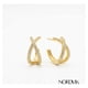 thumbnail image 2 of Aros Pegados X Plata 925 Oro 18k Y Circonita Nordvik Regalo Dorado, 2 of 6
