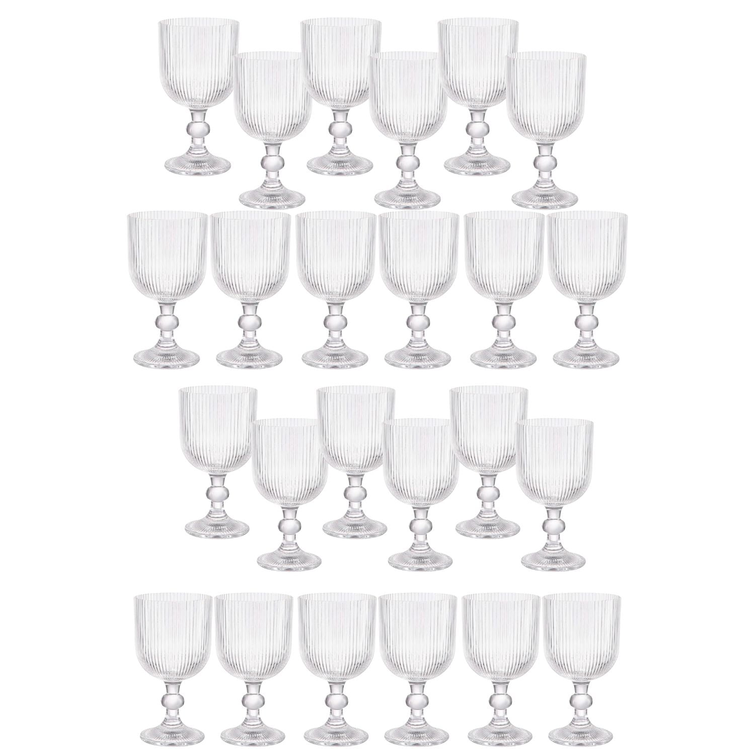 Set 24 Copas Vino Talladas 360ml Lisa Allegra De Vidrio