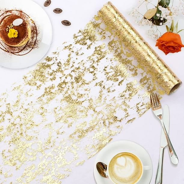 1pc, Table Runners, Metallic Golden/Silvery Sparkle Thin Sequin, Glitter Foil Thin Mesh Roll, Table Decor, Valentine's Day Wedding Bridal Shower Engagement Birthday Bachelor Party Supplies, Holiday Ac