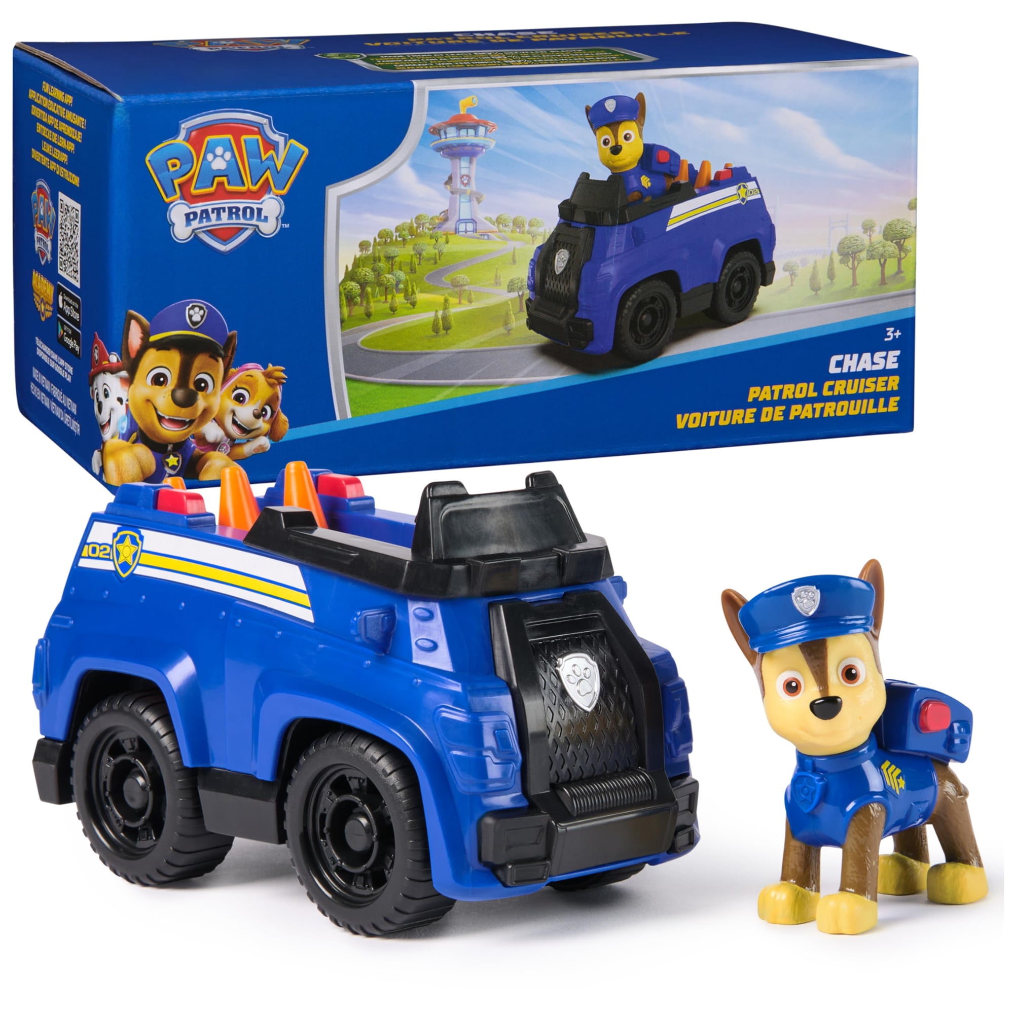 Coche De Juguete Paw Patrol Chase's Patrol Cruiser Con Figura De Acción