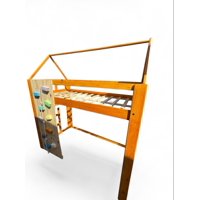Myr - Cama Alta Con Muro De Escalar Con Casita 1 Plaza