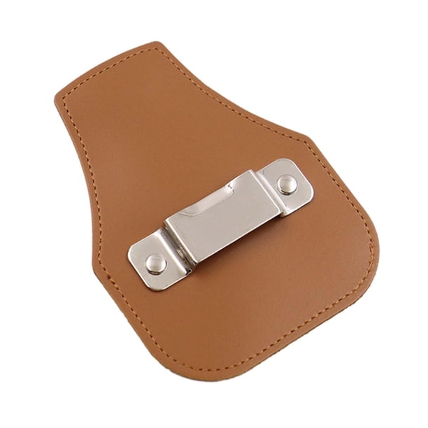 Soporte para cinta métrica, funda para cinta métrica, PU, para cinturón, bolso, clip para cinturón de herramientas hecho a mano, bolsa de herramient Marrón claro