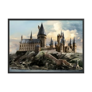 Creango - Cuadro Poster Enmarcado Castillo Hogwarts Harry Potter Decorativo
