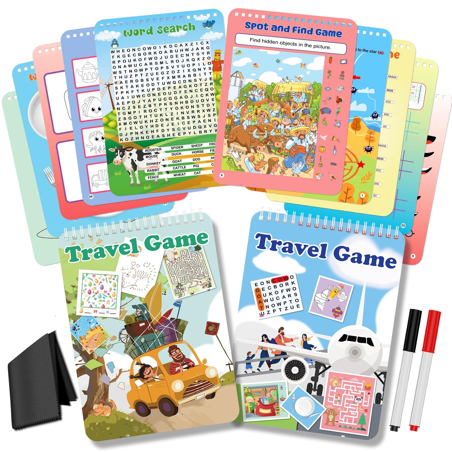 Juego De Actividades Elfew, Paquete De 2 Unidades, Reutilizables Para Niños De 4 A 8 Y 8 A 12 Años