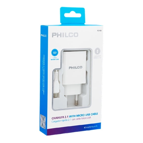 Cargador Philco 2 Usb + V8 2 Amp R2100