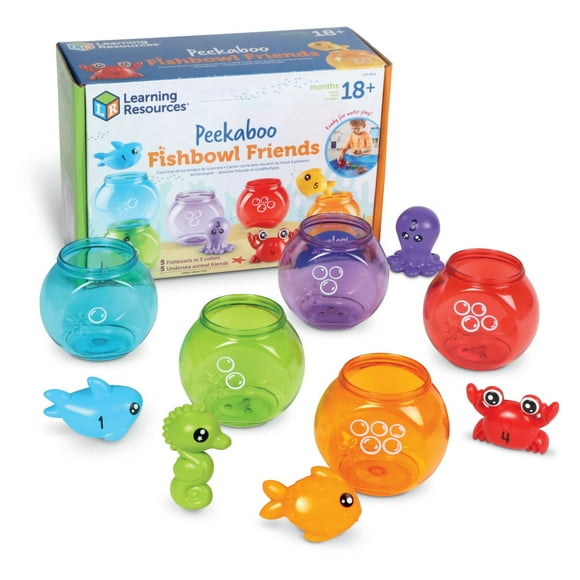 Toy Learning Resources Peekaboo Fishbowl Friends, 10 piezas