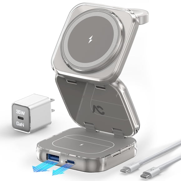 Cargador inalámbrico AC ISLAND 5 en 1 para iPhone y reloj MagSafe