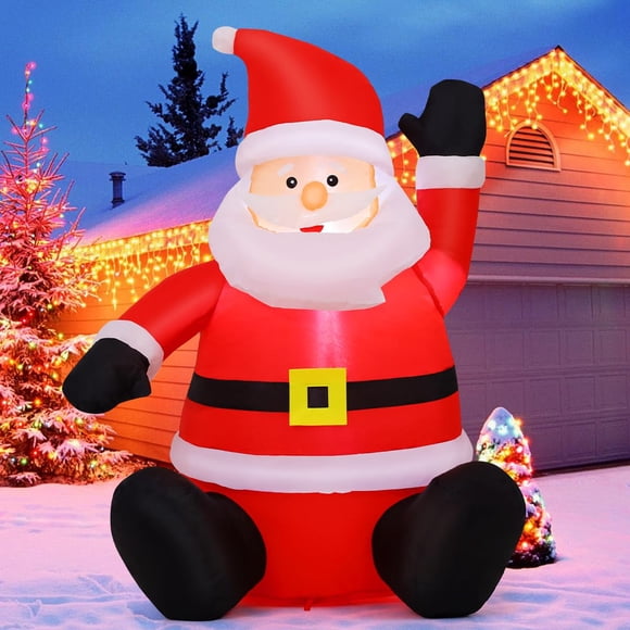 Papá Noel inflable navideño de 1,2 m con luz LED para exteriores