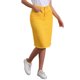thumbnail image 4 of INSPIRE CHIC Falda de Mezclilla de Cintura Alta para Mujer Falda de Jean a la Rodilla con Dobladillo Deshilachado y Bolsillos Amarillo Jengibre S, 4 of 6