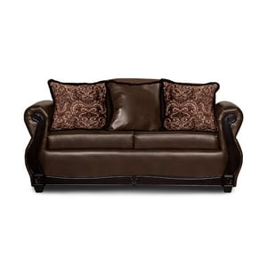 Adonis Leudh - Sofá 2 Personas Gran Columbia Felpa+Pu Café Oscuro