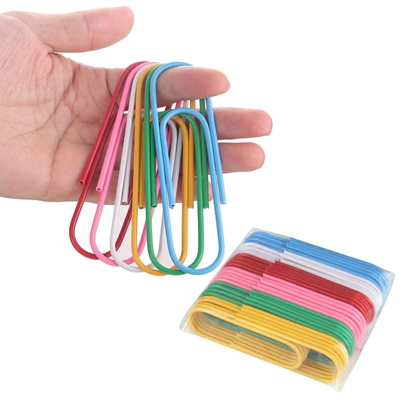 Clips de papel Harniruco 10 cm, paquete de 30, colores surtidos, tamaño grande