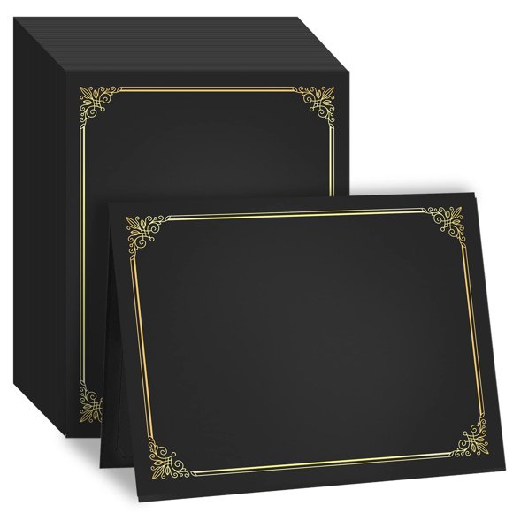 Portacertificados GNL – Paquete de 50 – 8.5x11 in con borde de foil dorado