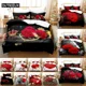 thumbnail image 1 of Red Roses Duvet Cover Set Size Full Bedding Sets Flower Pillowcase Quilt Linens Bed20x24000x200 Bed Sheets, 1 of 5